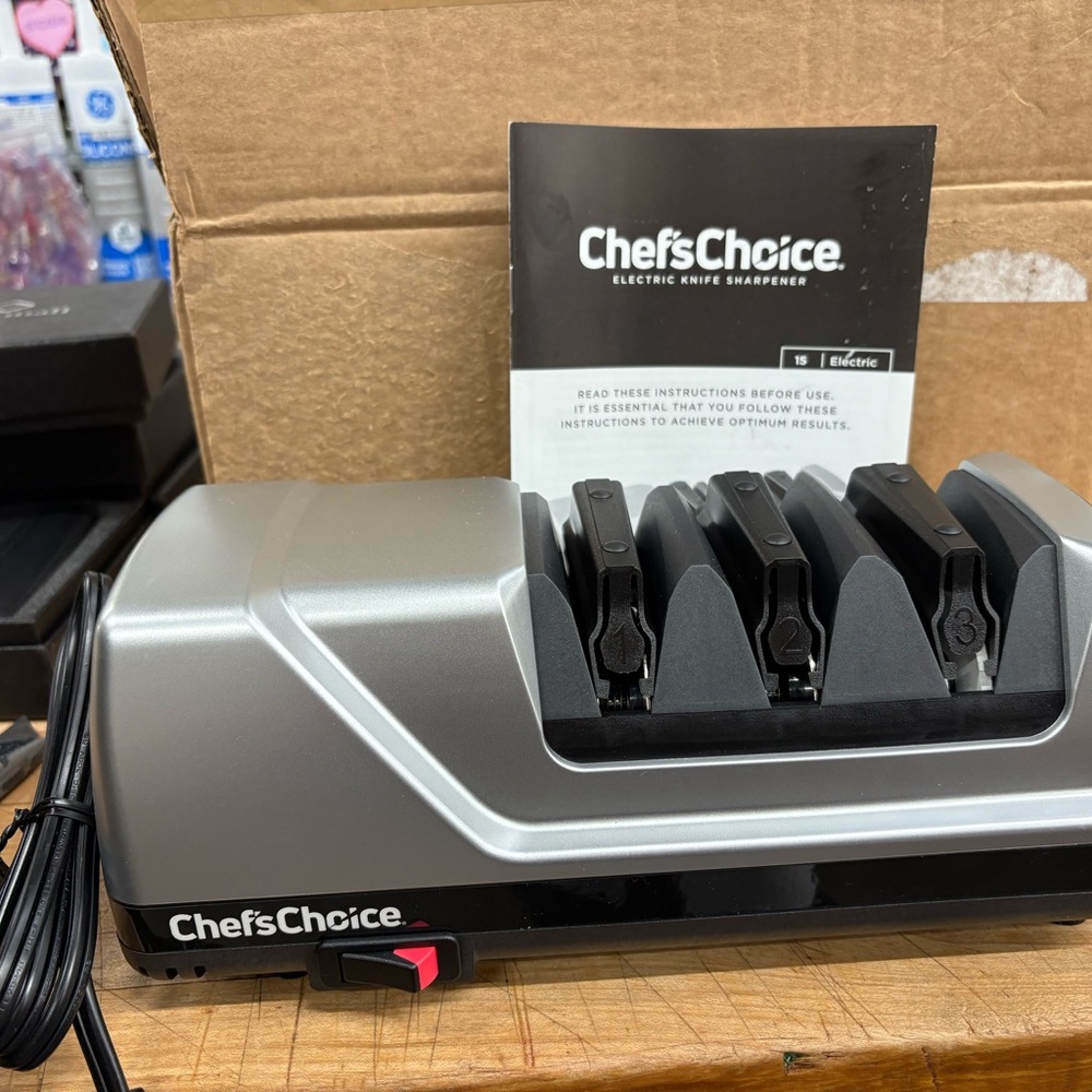 Chef'sChoice Electric Knife Sharpener in Silver and Black